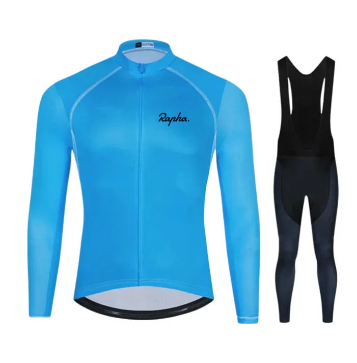 Outdoor cycling clothing set for men and women in breathable polyester, available in multiple colours and sizes XS to XXXL