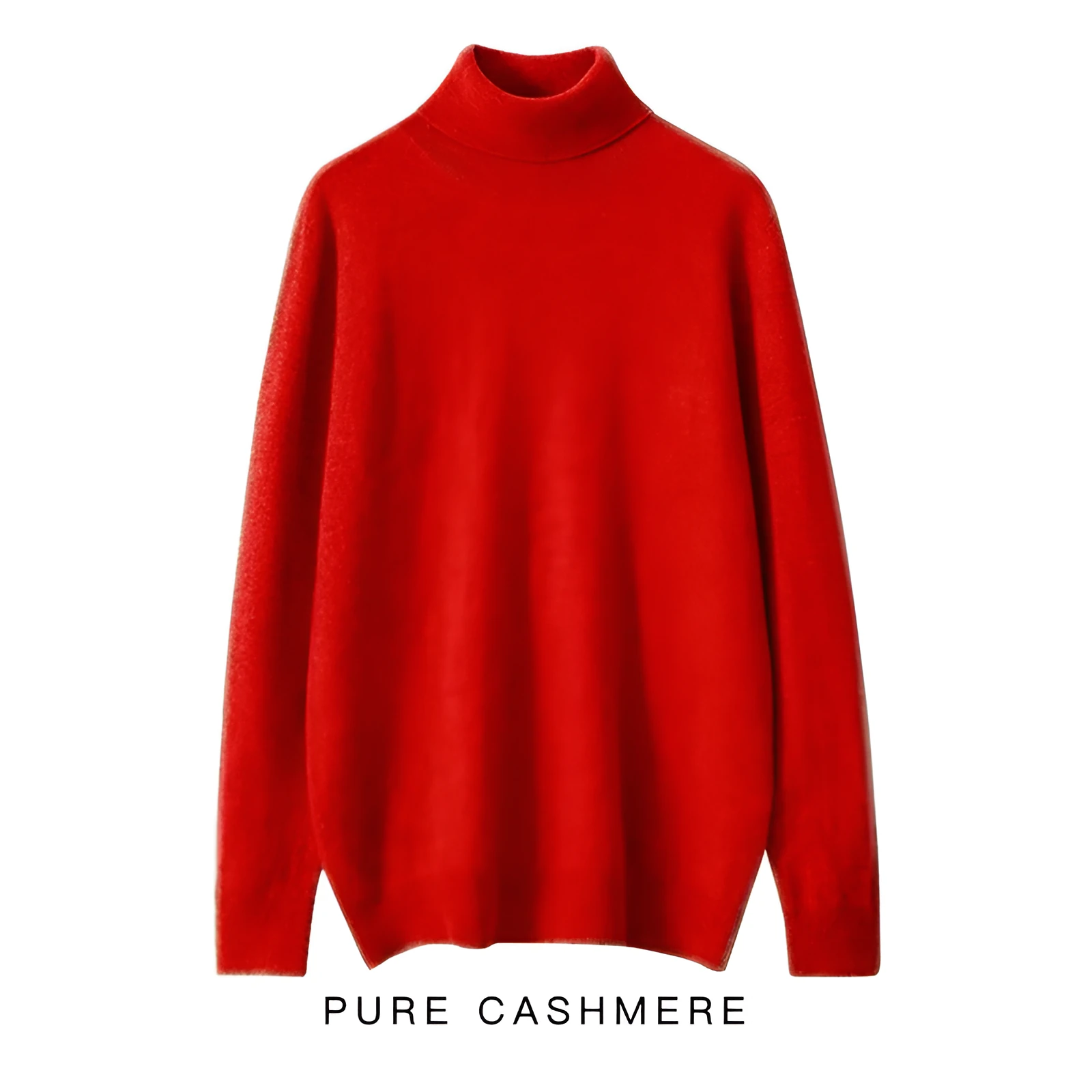Men's loose pullover sweater in high collar dark blue, standard wool yarn