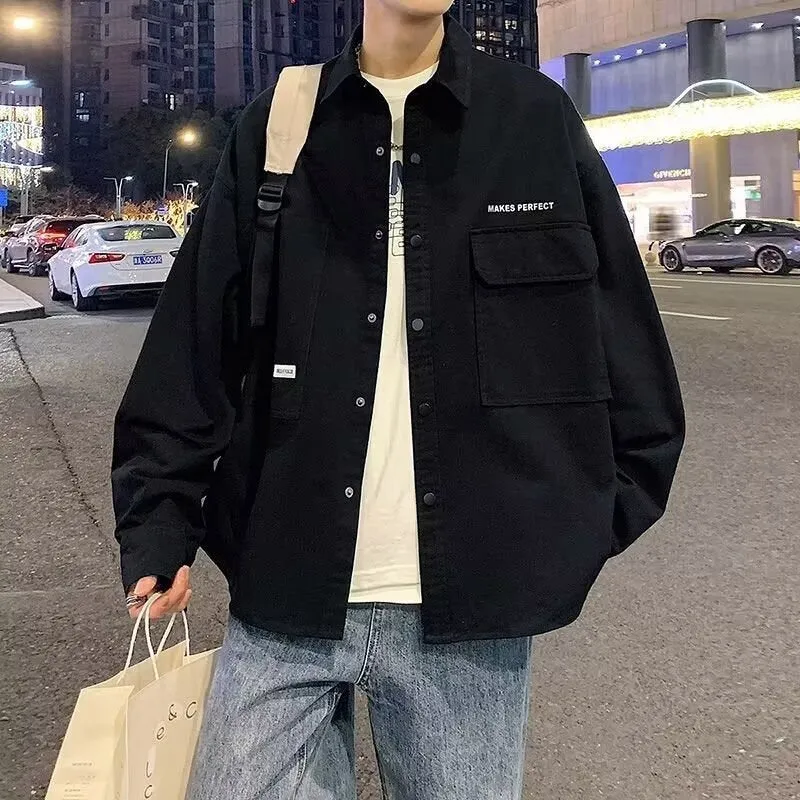 Fashion loose oversized cardigan for men in green, long sleeves, minimalist style, polyester fabric