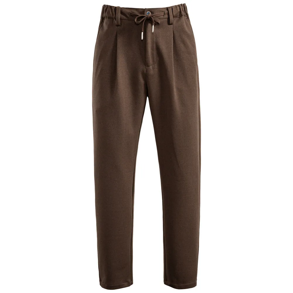 New casual men's thickened straight leg trousers with slight stretch, black gray colour, mid-rise waist
