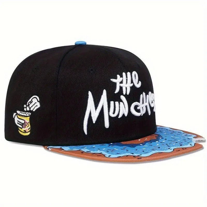 American-style flat brim cap in polyester with dome top, available in five colours for sun protection