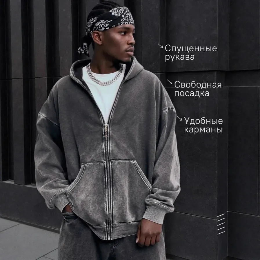 European and American men's loose hoodie pullover set with hood, long sleeves, and matching pants in a casual style