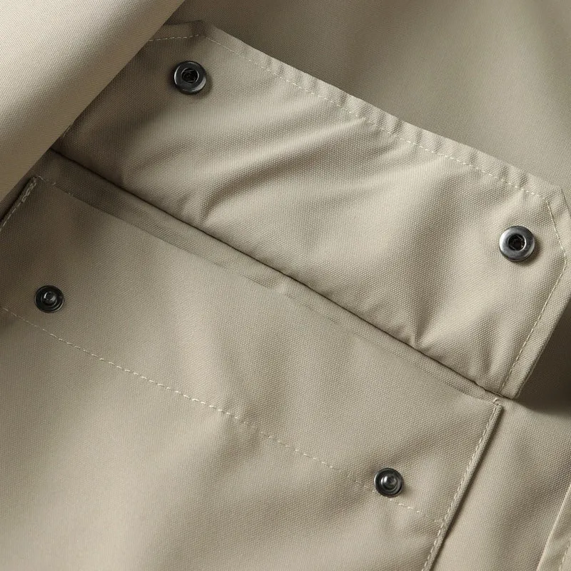 Men's casual short jacket in British style, cotton fabric, hooded, drawstring sleeves, black colour