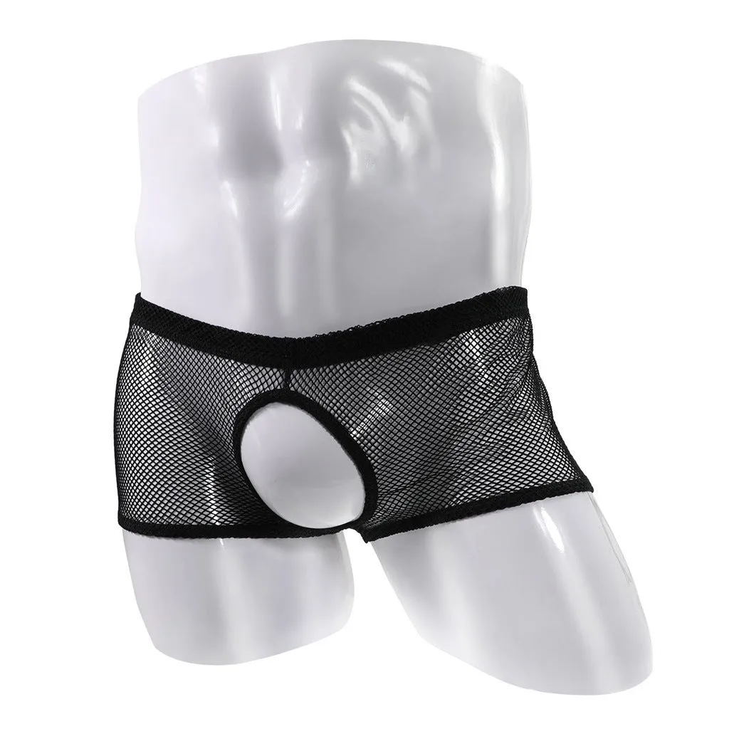 Men's black nylon underwear with average Asian sizing for a smooth fit