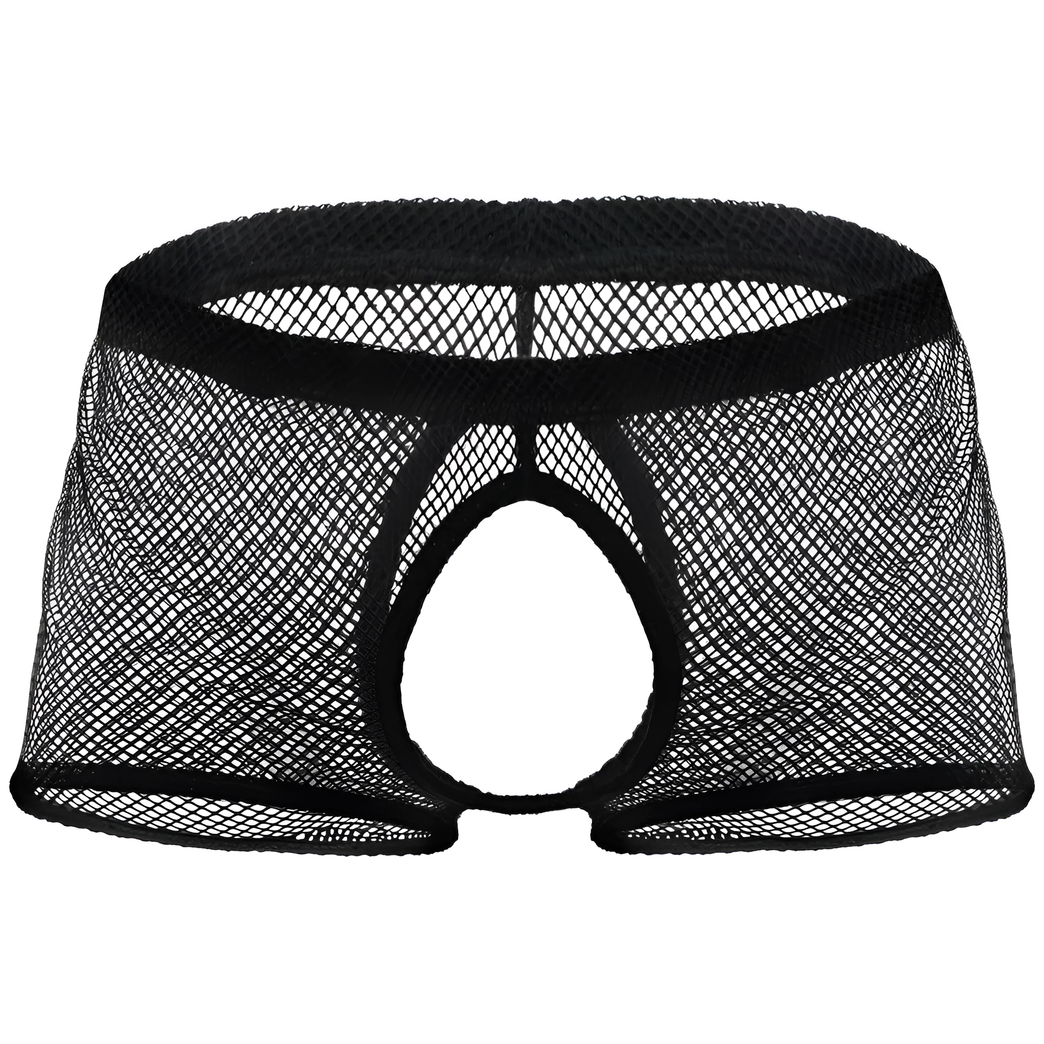 Men's black nylon underwear with average Asian sizing for a smooth fit