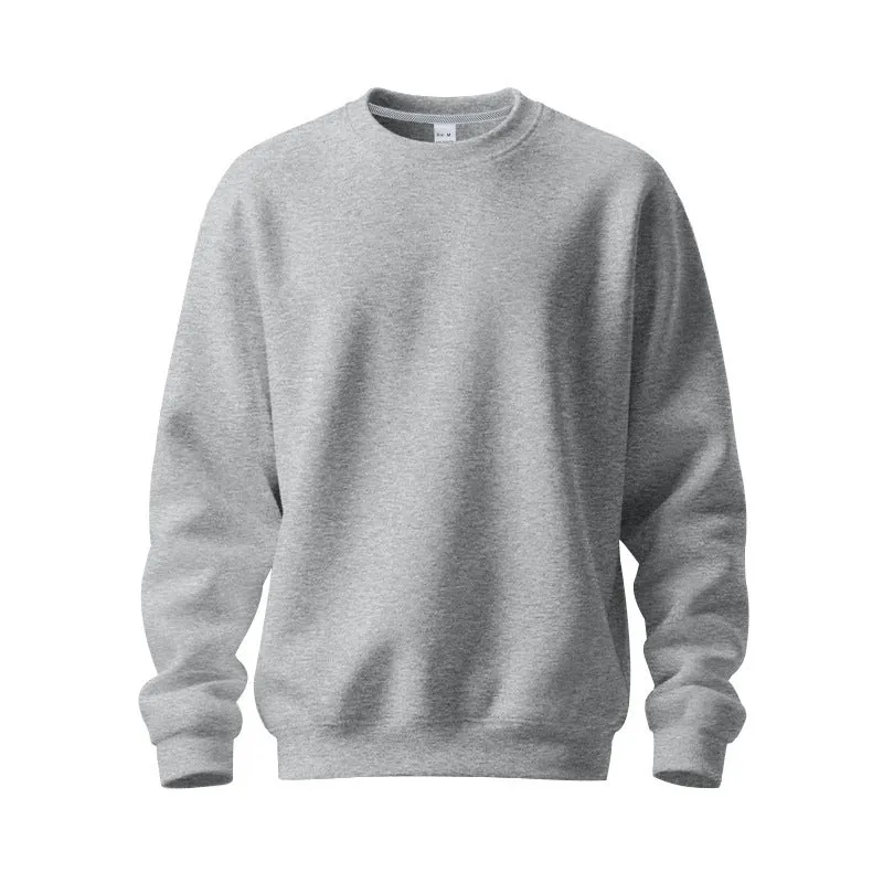 Men's loose oversized casual top in solid colour, long sleeve, round neck, polyester fabric, autumn wear