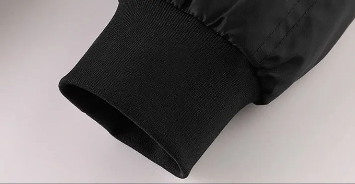 Men's winter casual cotton-padded coat loose fit solid colour black