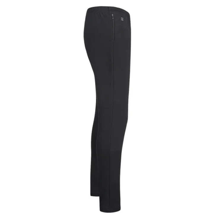 USB heated outdoor hiking winter sport thermal trousers for men, black cotton, three-speed heating control