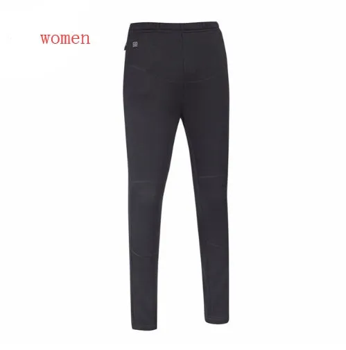 USB heated outdoor hiking winter sport thermal trousers for men, black cotton, three-speed heating control