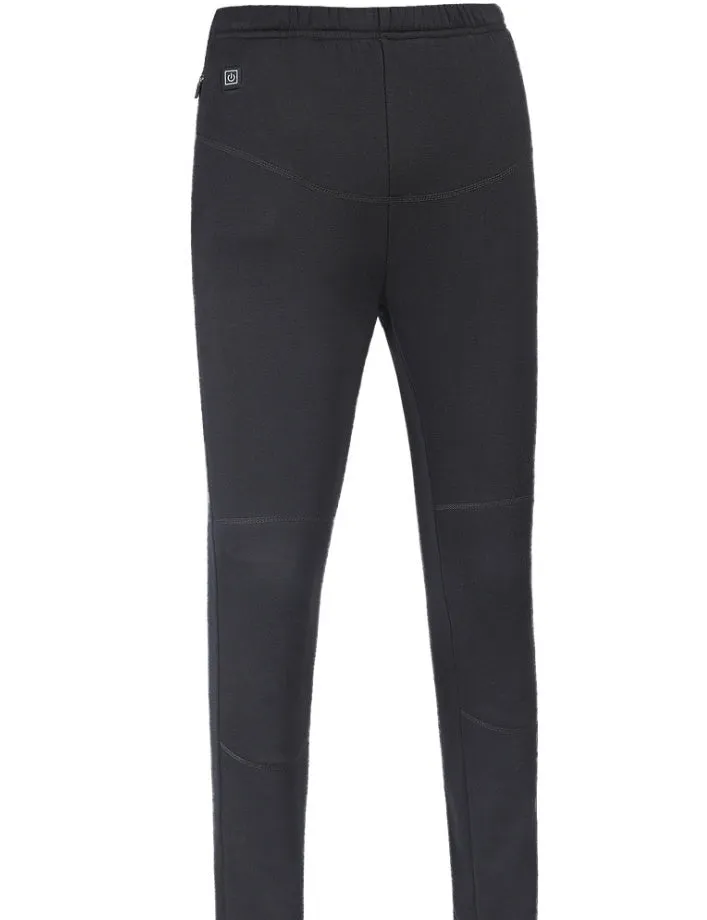 USB heated outdoor hiking winter sport thermal trousers for men, black cotton, three-speed heating control