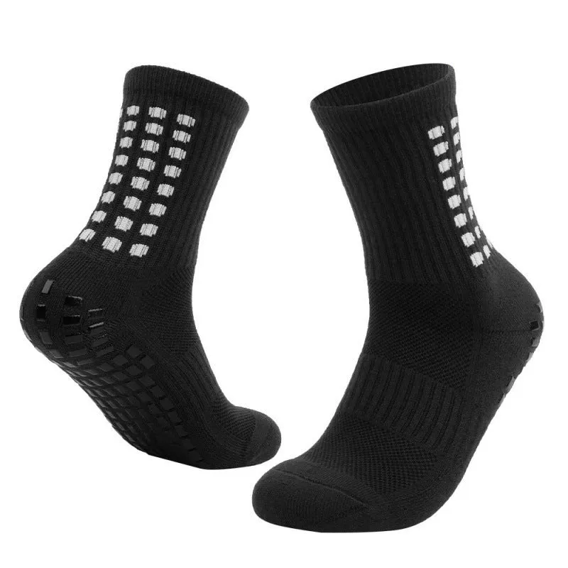 Breathable basketball socks with non-slip rubber studs sole, dot pattern, middle-calf length, available in seven colours