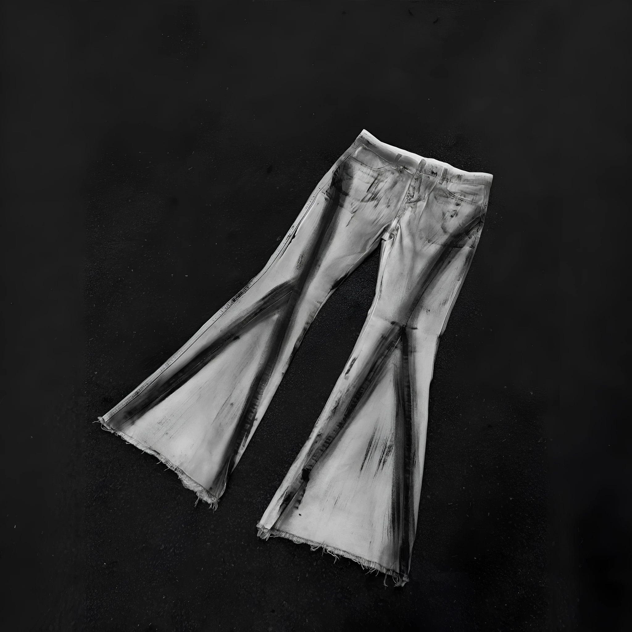 Men's white cotton denim trousers with mid waist and zip fly, basic style, Asian sizes S-3XL