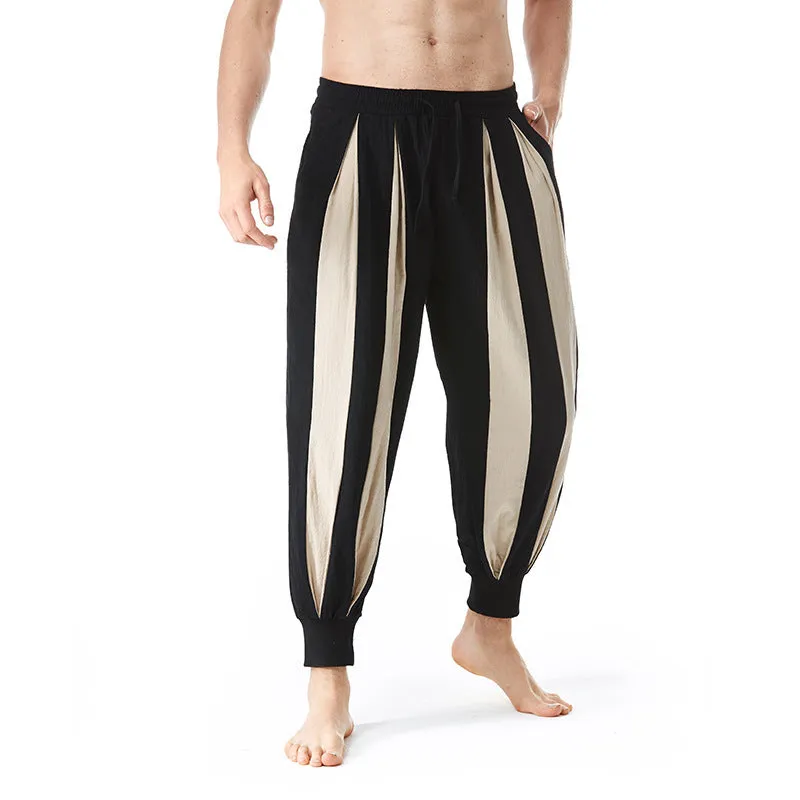 Men's straight-fit casual trousers in red, khaki, yellow, and brown colours for spring wear