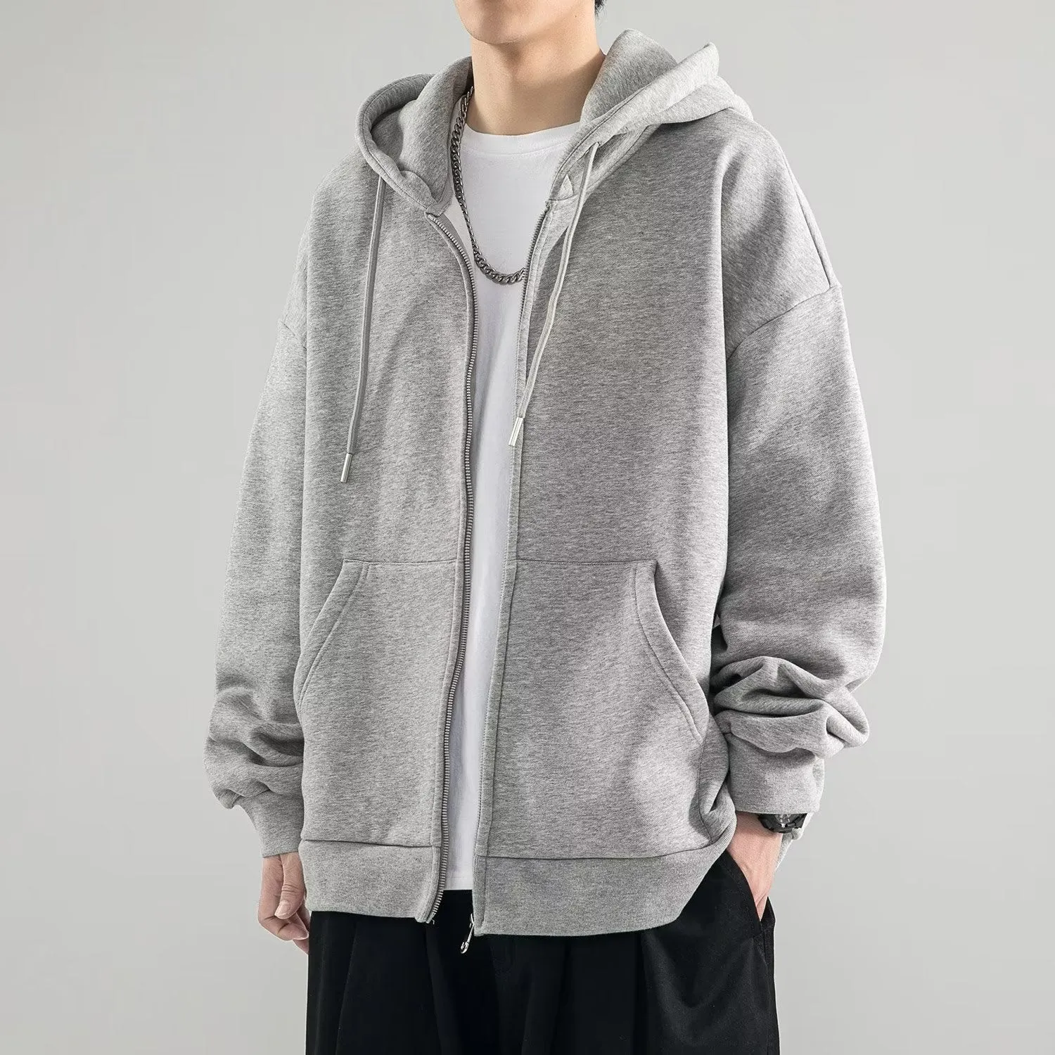 Boys hooded jacket in apricot, polyester fibre blend, sizes M to 5XL, sports leisure style