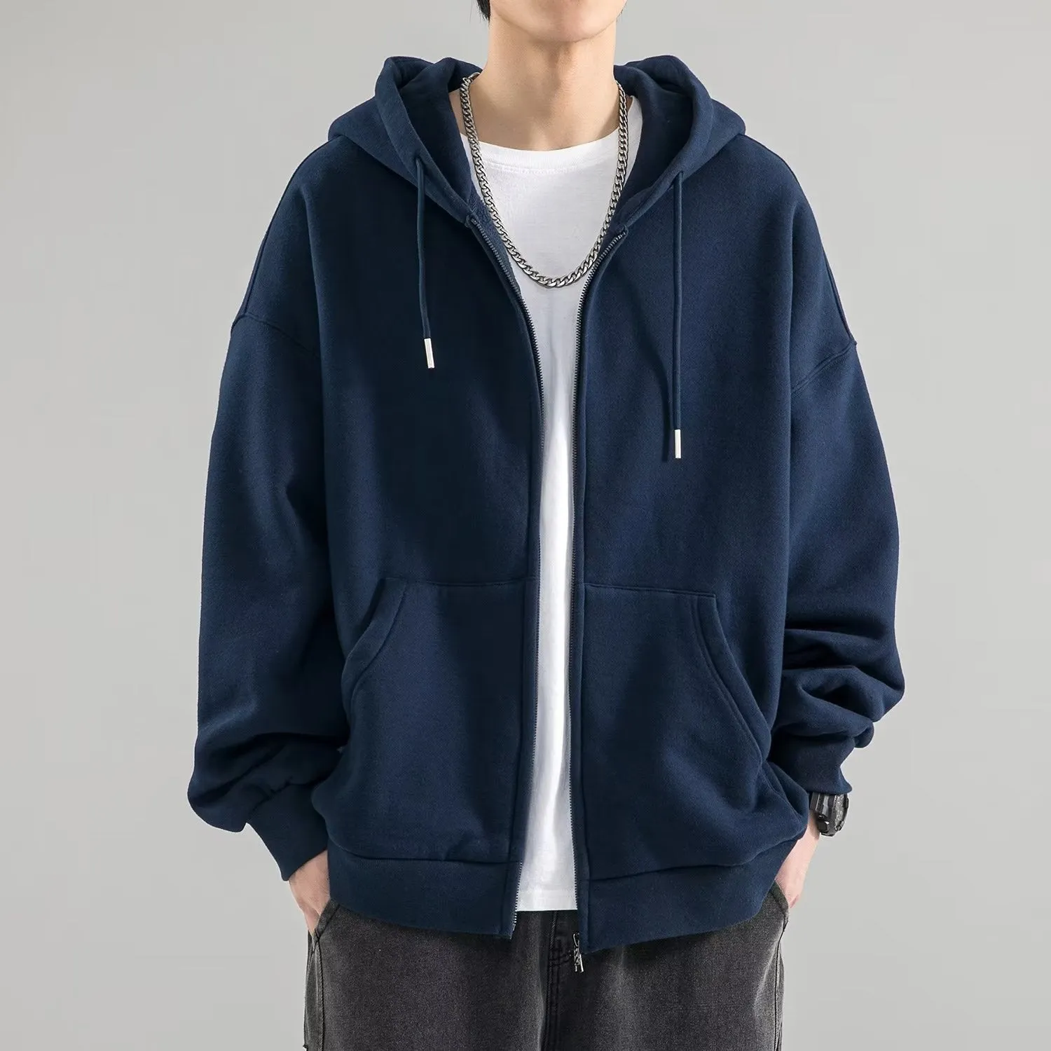 Boys hooded jacket in apricot, polyester fibre blend, sizes M to 5XL, sports leisure style