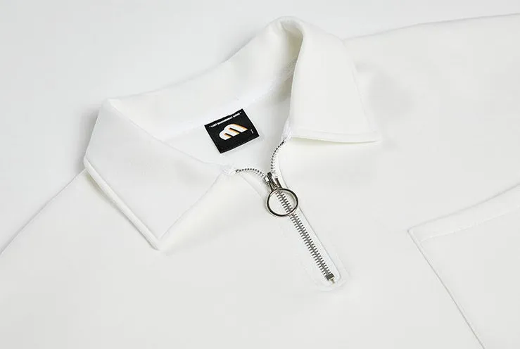 Ins Tide loose long-sleeved cotton top in blue with lapel collar, plain pattern, size M to 2XL