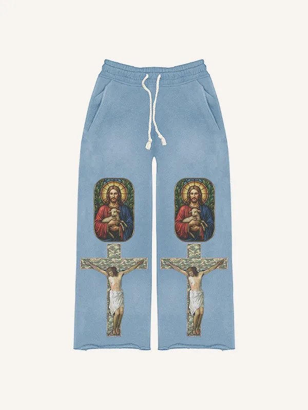 Wild Trend Avant-garde Trousers in blue, showing full-length design for women