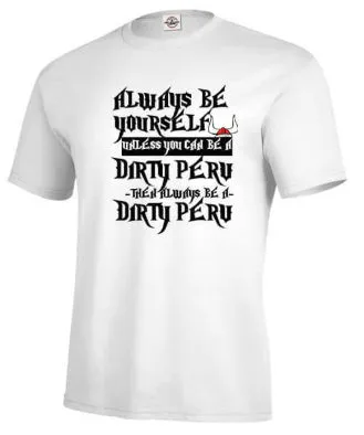 Men's solid white printed short sleeve polyester t-shirt in casual pullover style, shown in front view.