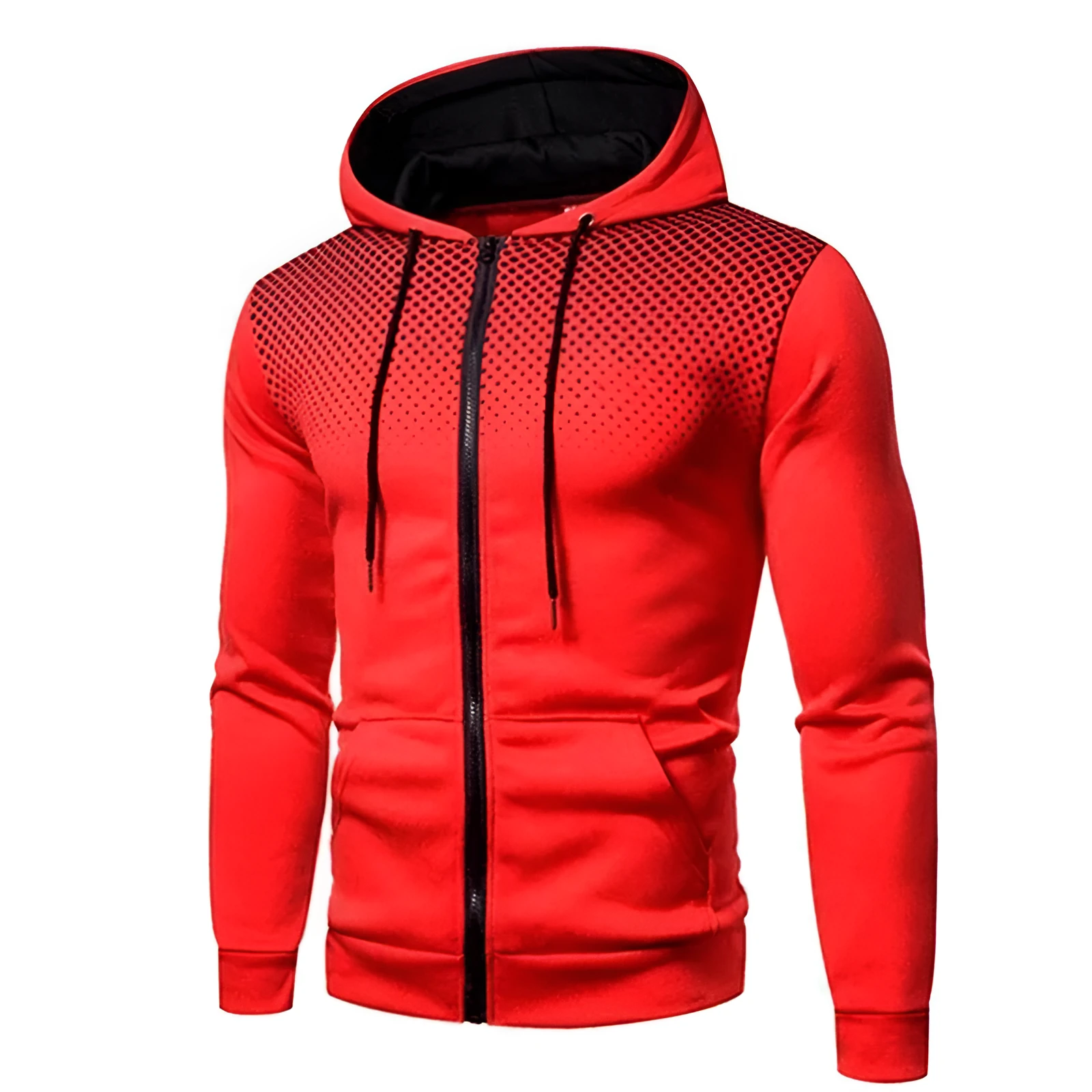 Men's sports fitness zip-up pullover sweater in polyester fibre available in multiple colours