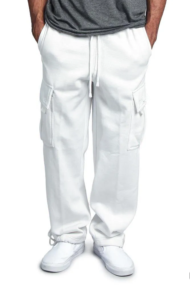 Casual multi-pocket loose straight-leg overalls in white, black, dark gray, light gray, army green, and red