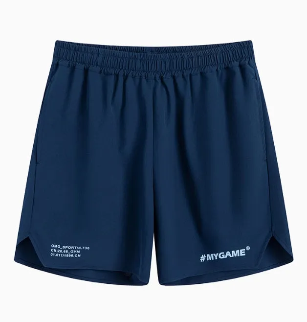 Men's grey quick-dry fitness shorts with a short-length cut for training.