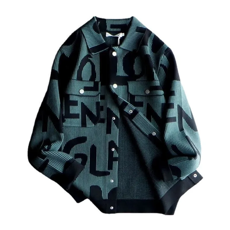 Retro personalised letter lapel casual jacket for teenagers in colour 2305 jacket coat