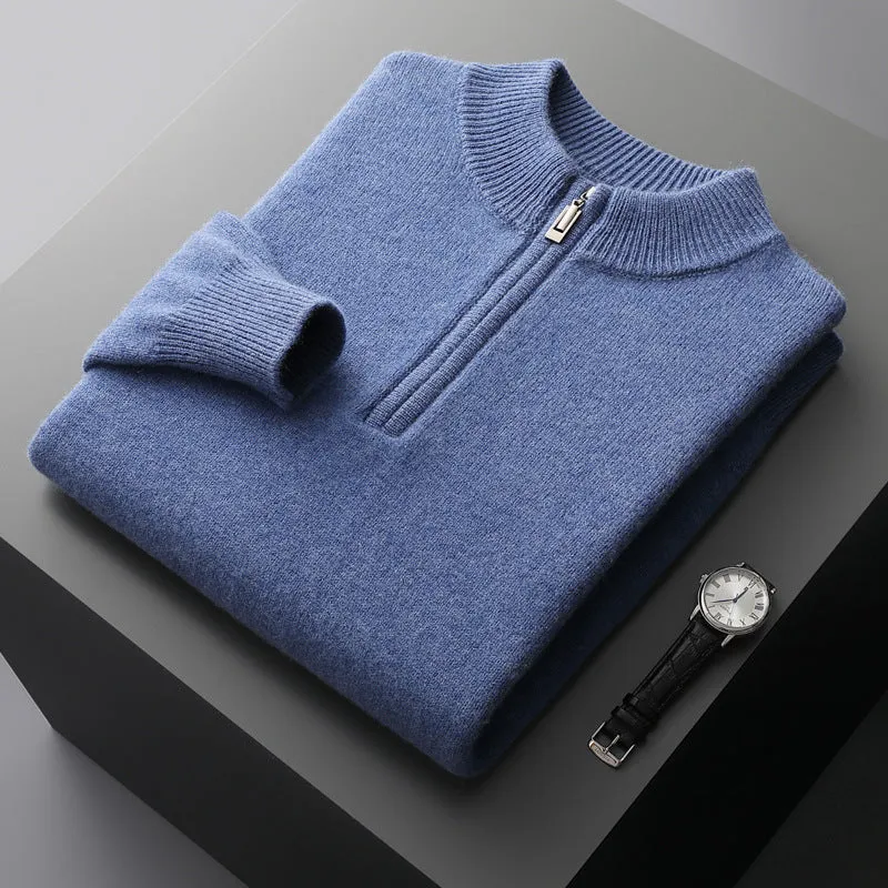 Men's business casual pullover top in camel colour – thickened construction, pullover style, S to XXXL sizes