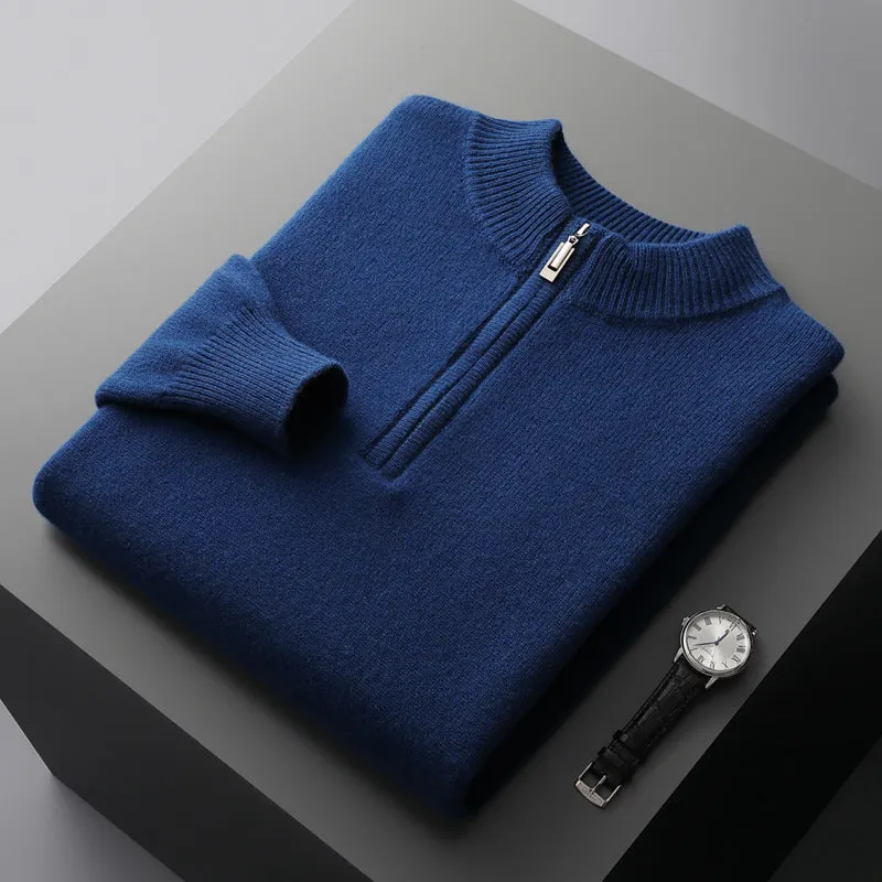 Men's business casual pullover top in camel colour – thickened construction, pullover style, S to XXXL sizes