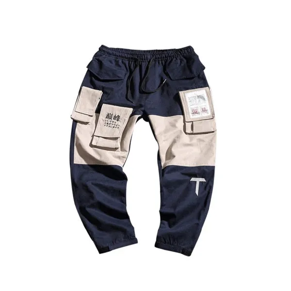 Harlan beam pants in Green, cotton with elastic waistband, loose fit, Asian size included