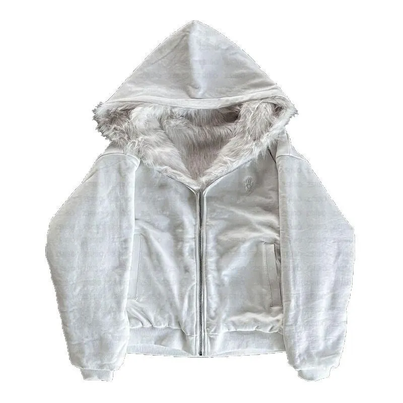 Unisex loose fit casual coat in solid black or white colour, shown with long sleeves and cardigan style.