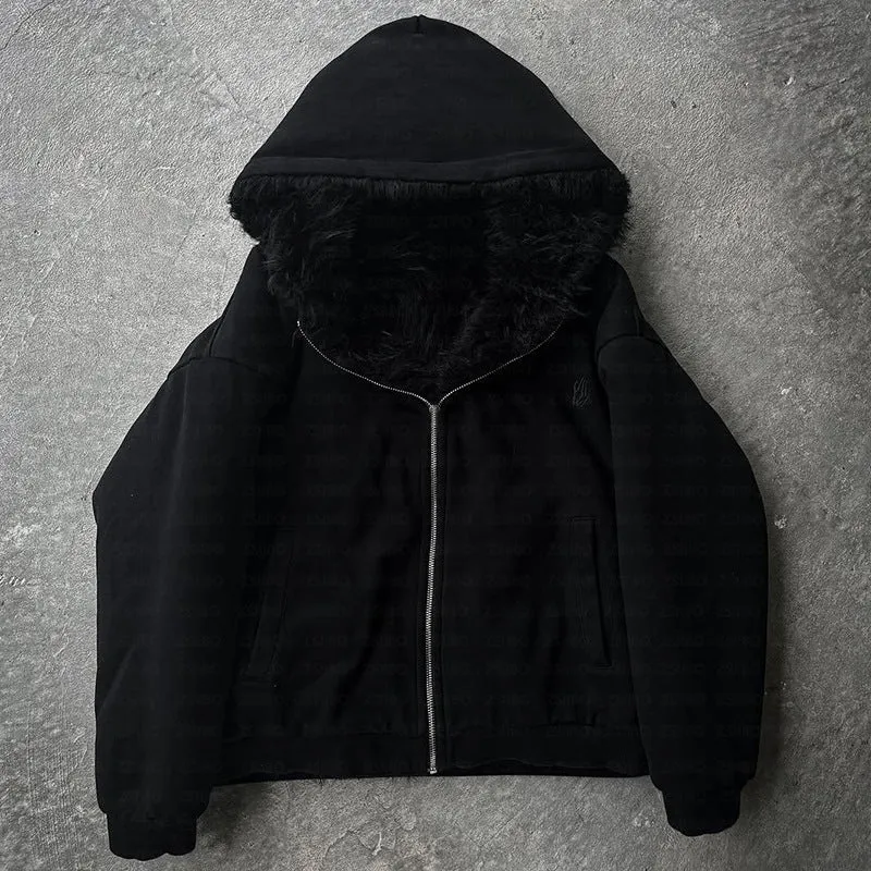Unisex loose fit casual coat in solid black or white colour, shown with long sleeves and cardigan style.