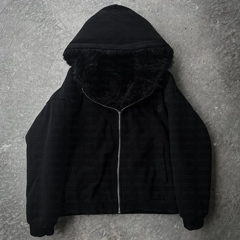 Unisex loose fit casual coat in solid black or white colour, shown with long sleeves and cardigan style.