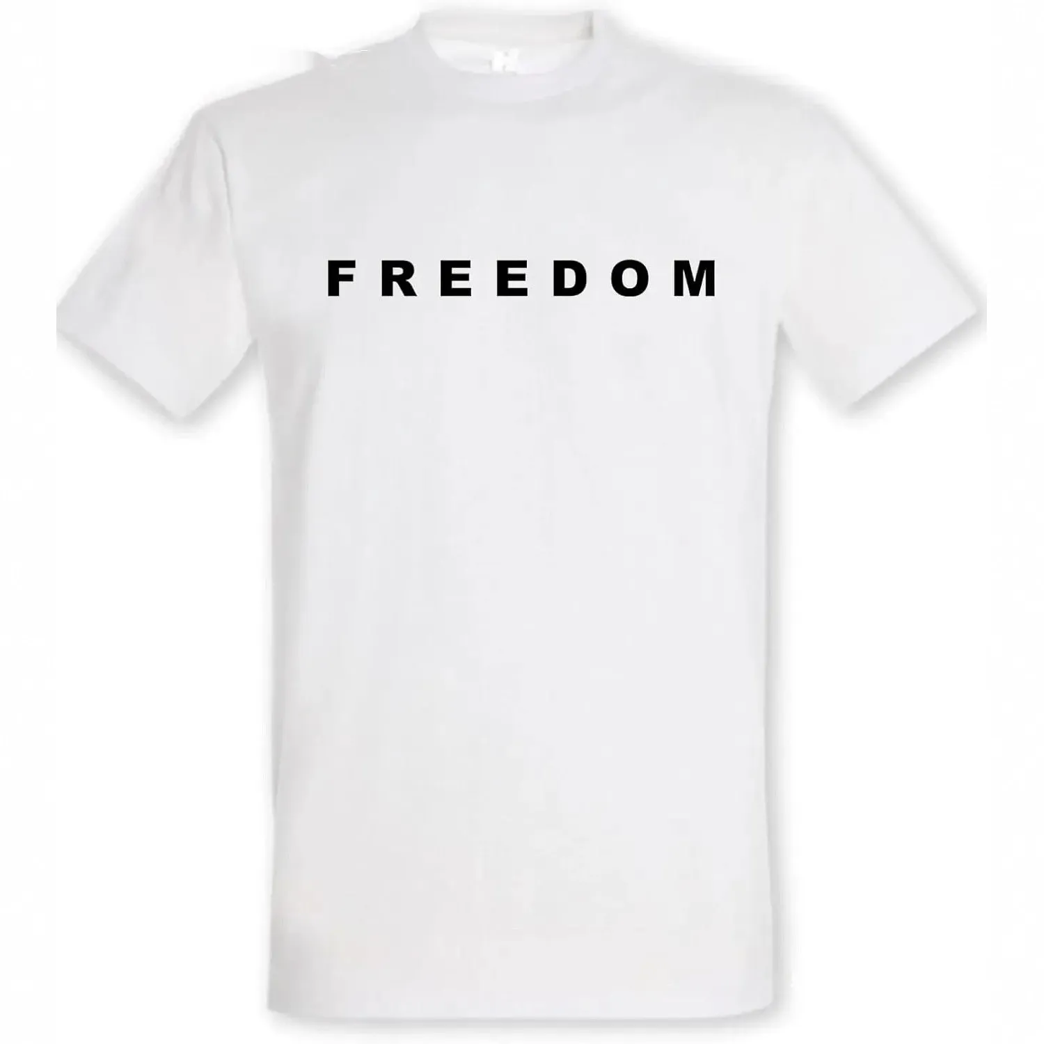 Unisex white cotton short sleeve crew neck t-shirt with letter print graphic, loose fit