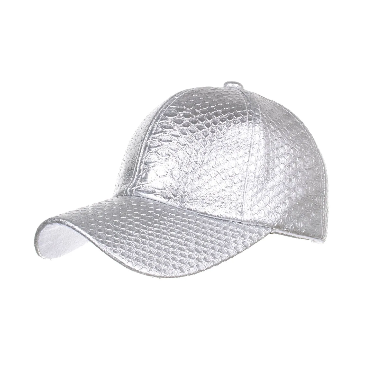 Black PU leather trucker cap with snapback closure and mesh back worn by a person
