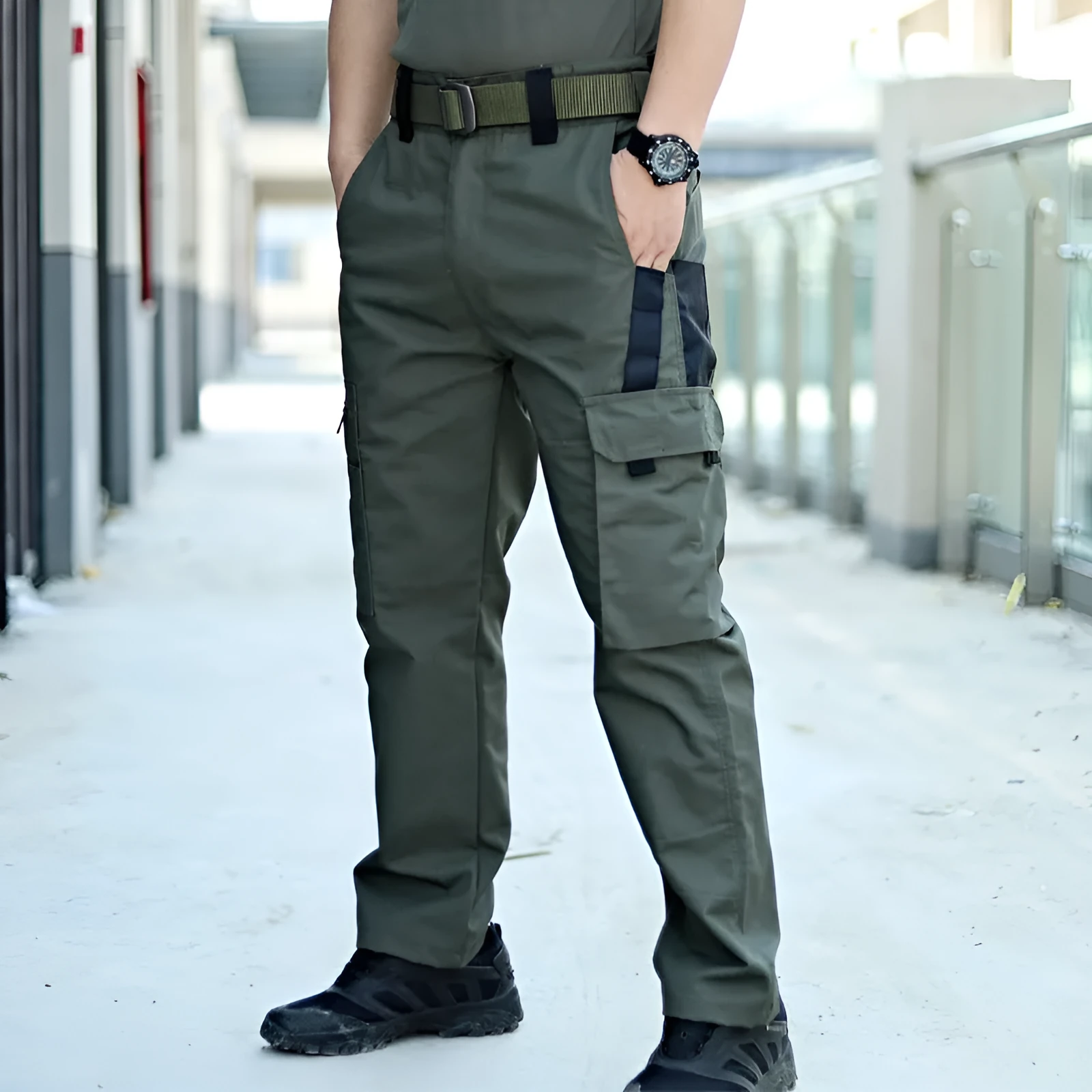 Beetle Tactical Trousers men's outdoor multifunctional cargo pants in khaki colour