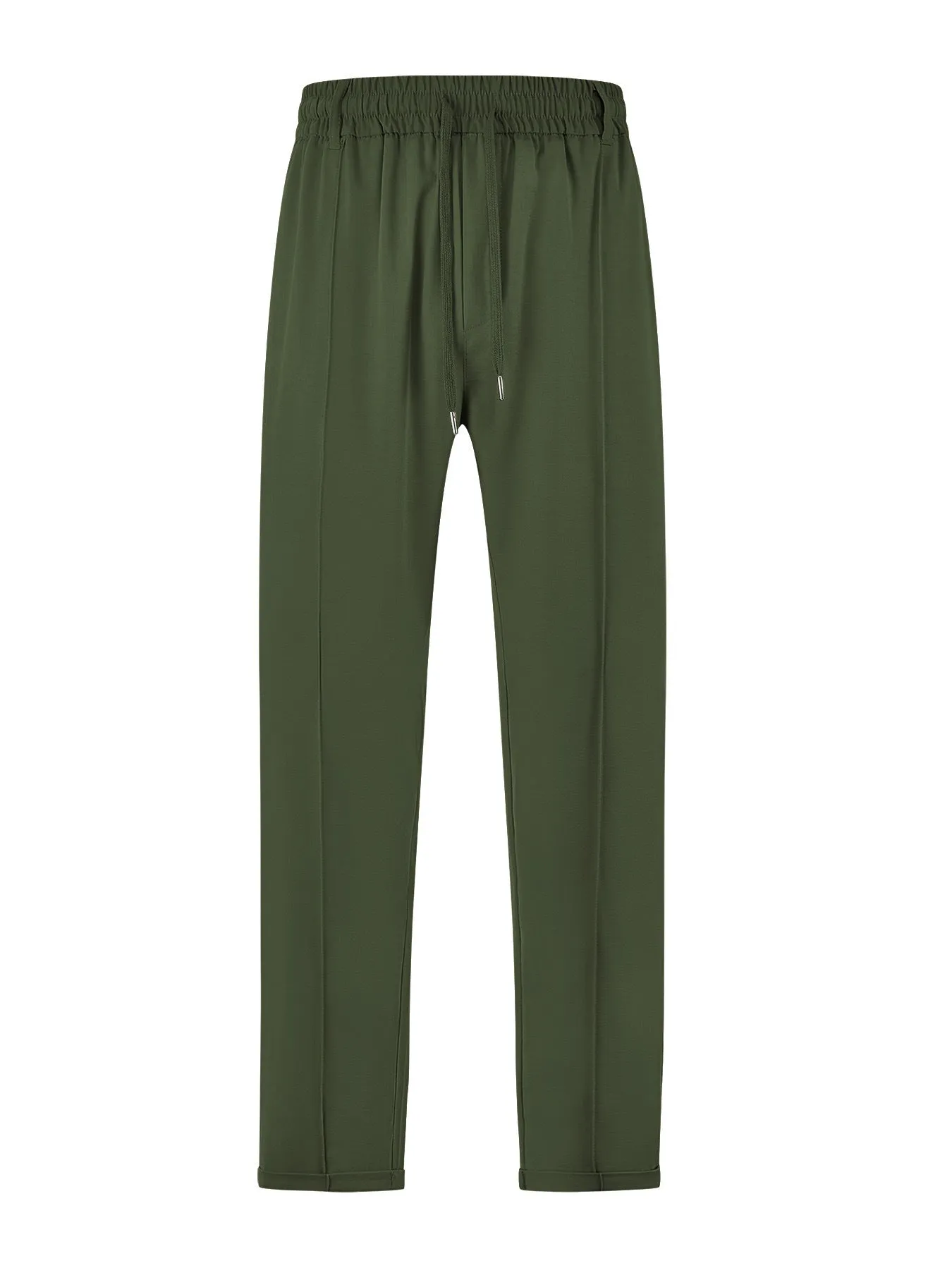 Men's high-waist drawstring casual trousers in cotton-like polyester fabric, available in six colours