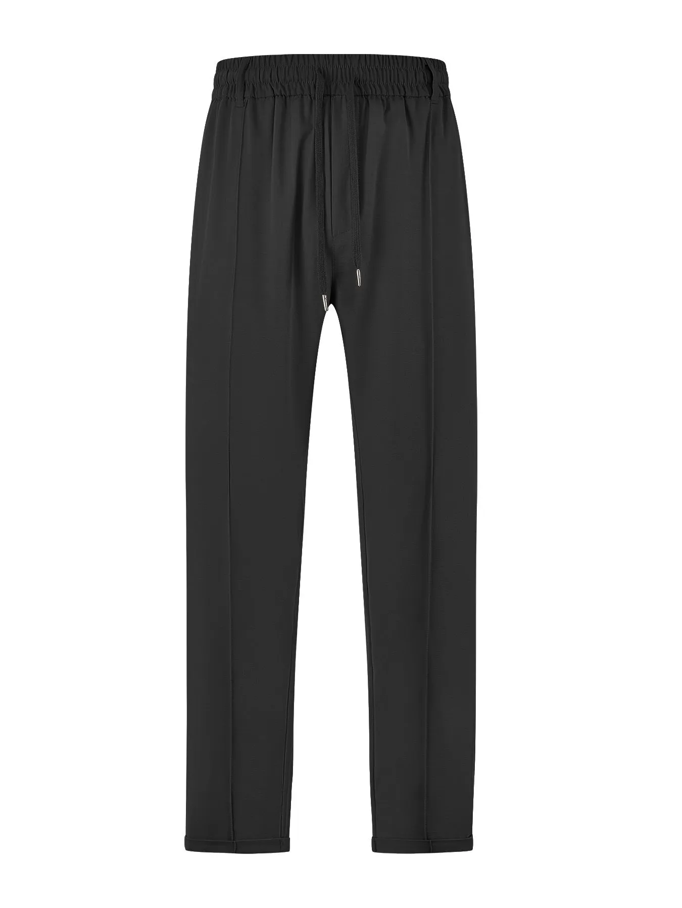 Men's high-waist drawstring casual trousers in cotton-like polyester fabric, available in six colours