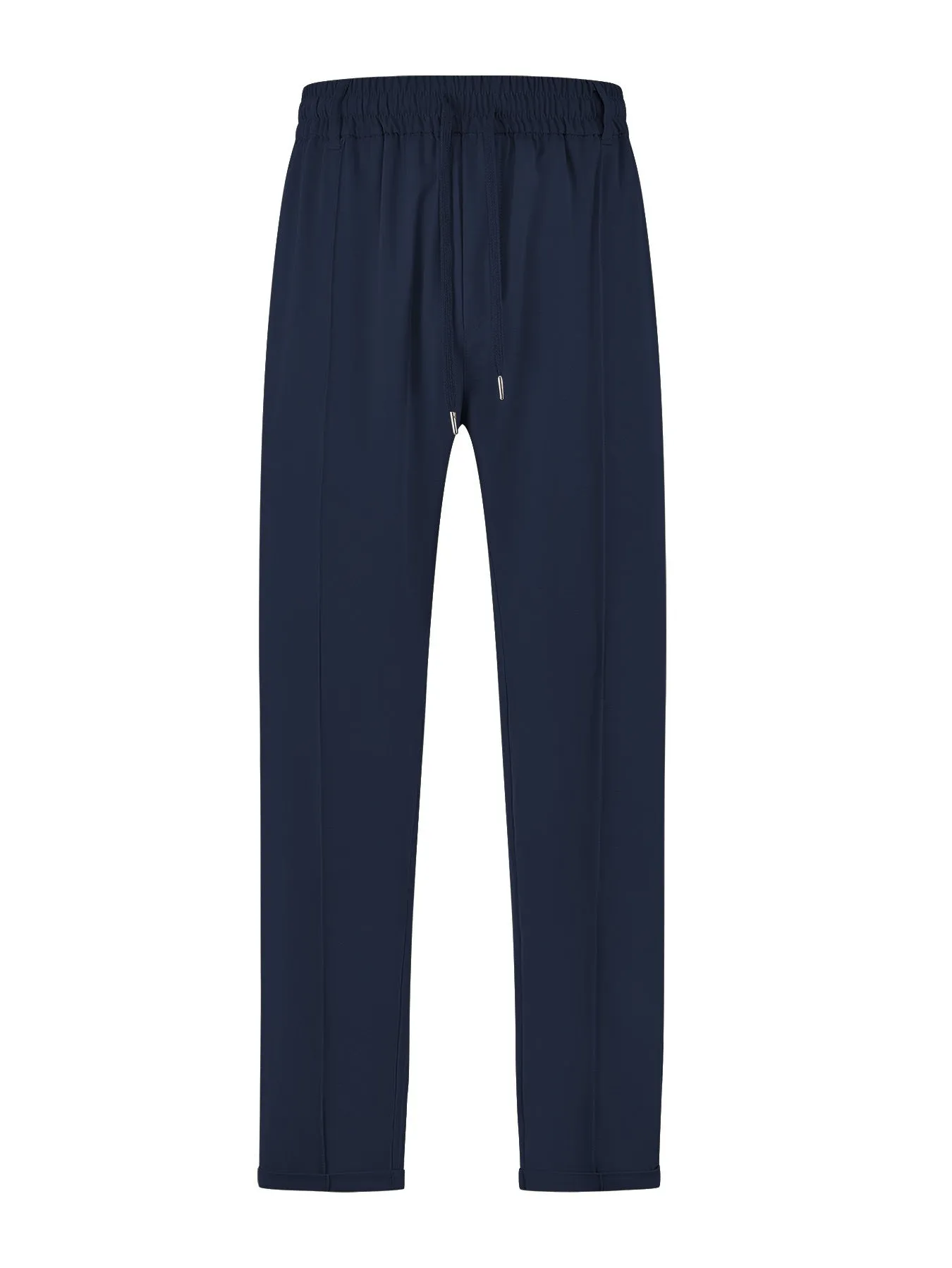 Men's high-waist drawstring casual trousers in cotton-like polyester fabric, available in six colours