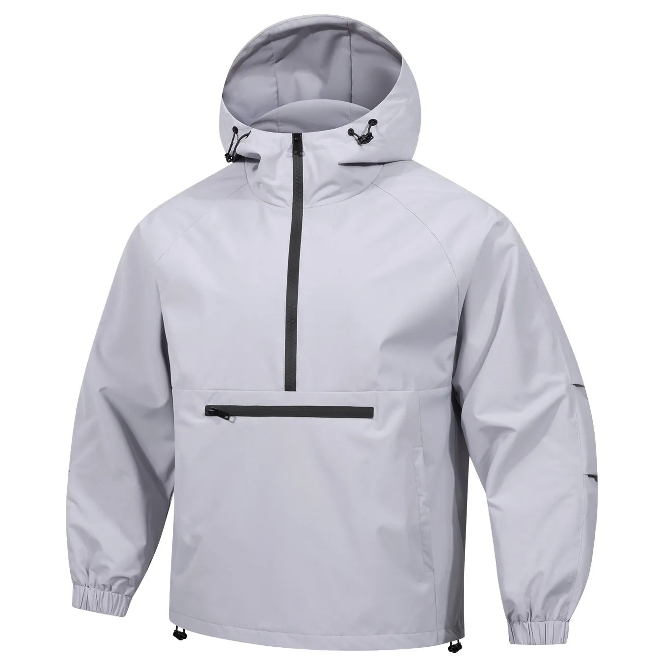 Men's Korean-style rabbit fur corduroy half-zip hooded sweater jacket in loose fit
