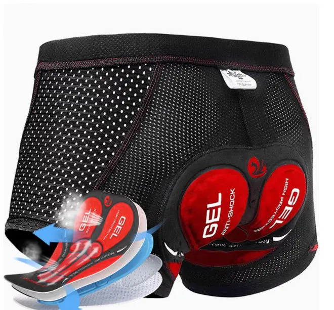 Men's breathable black cycling shorts for road and mountain biking, multi-size