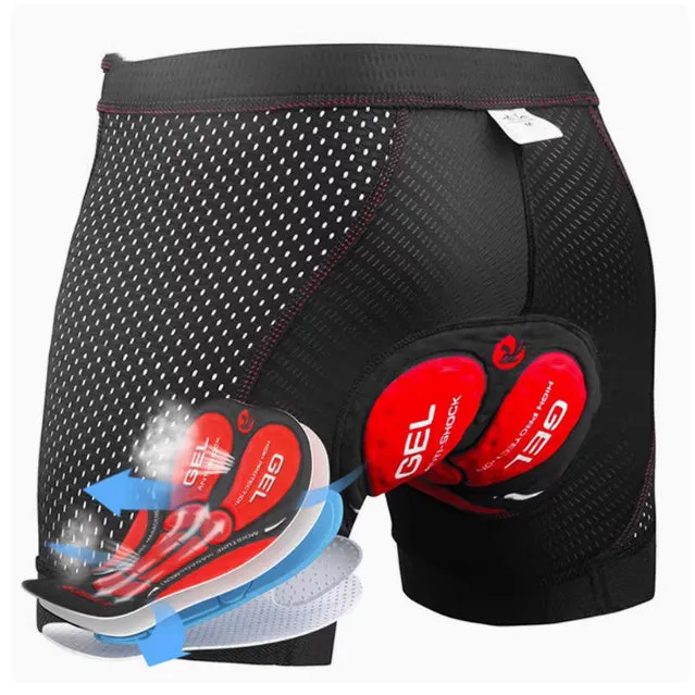 Men's breathable black cycling shorts for road and mountain biking, multi-size