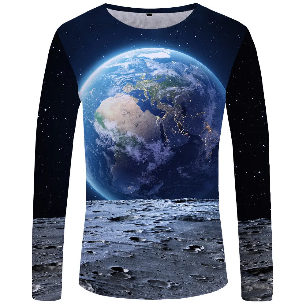 Long sleeve skull print t-shirt for men, casual sports style, soft cotton blend, multiple colours sizes S-4XL