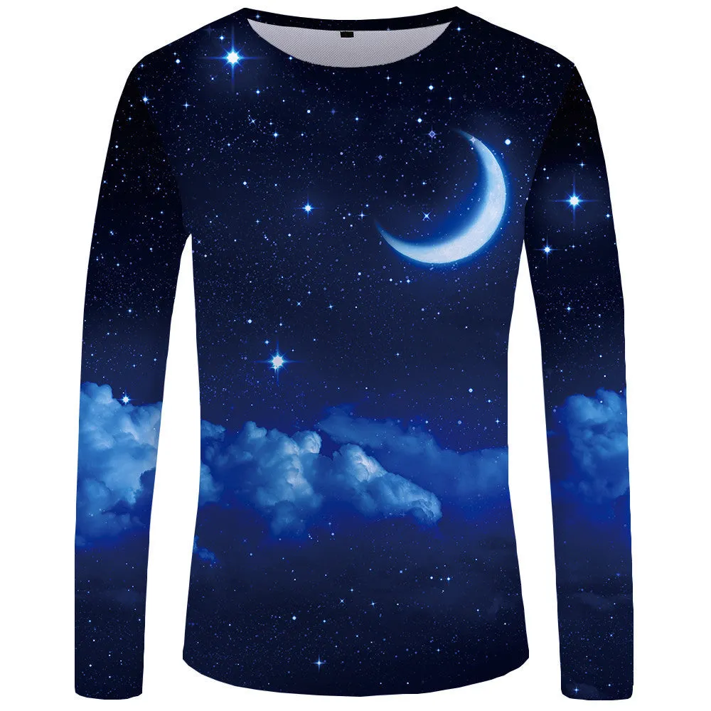 Long sleeve skull print t-shirt for men, casual sports style, soft cotton blend, multiple colours sizes S-4XL