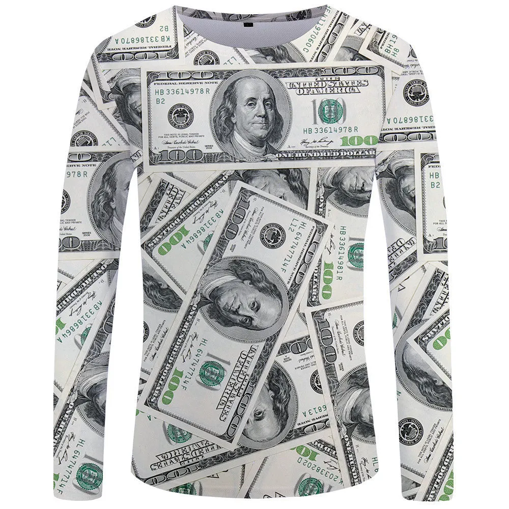 Long sleeve skull print t-shirt for men, casual sports style, soft cotton blend, multiple colours sizes S-4XL