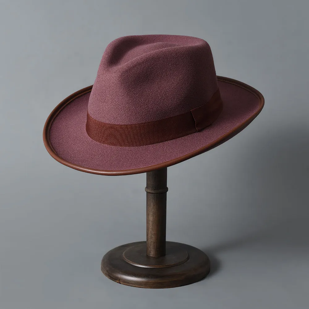 Unisex Western cowboy sun hat with wide brim in black satin weave with stitching on white background