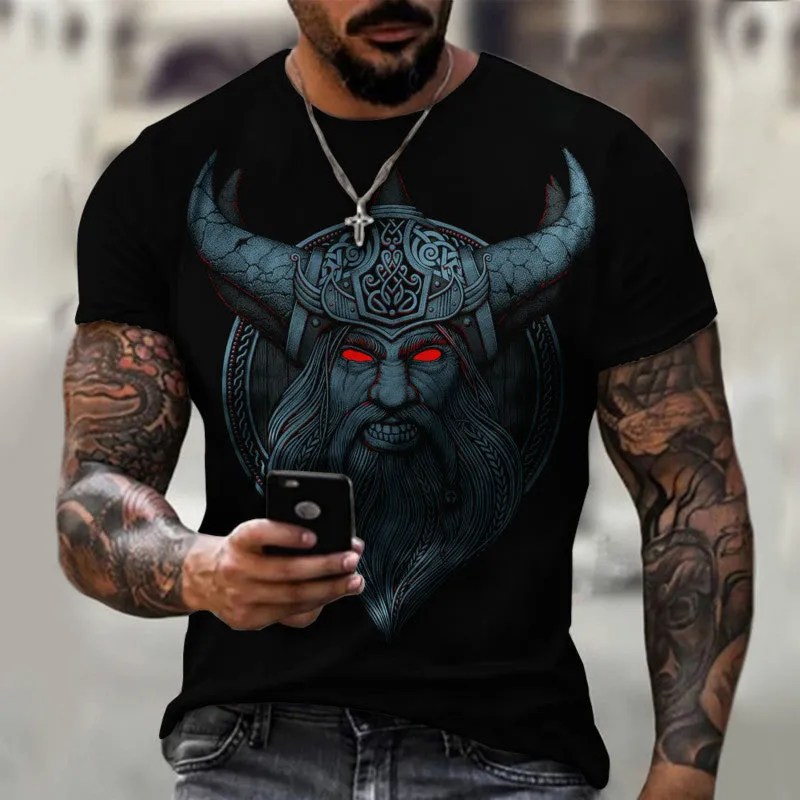 Men 3D graphic casual t-shirt short sleeve pullover size XXS to 6XL mesh fabric digital print