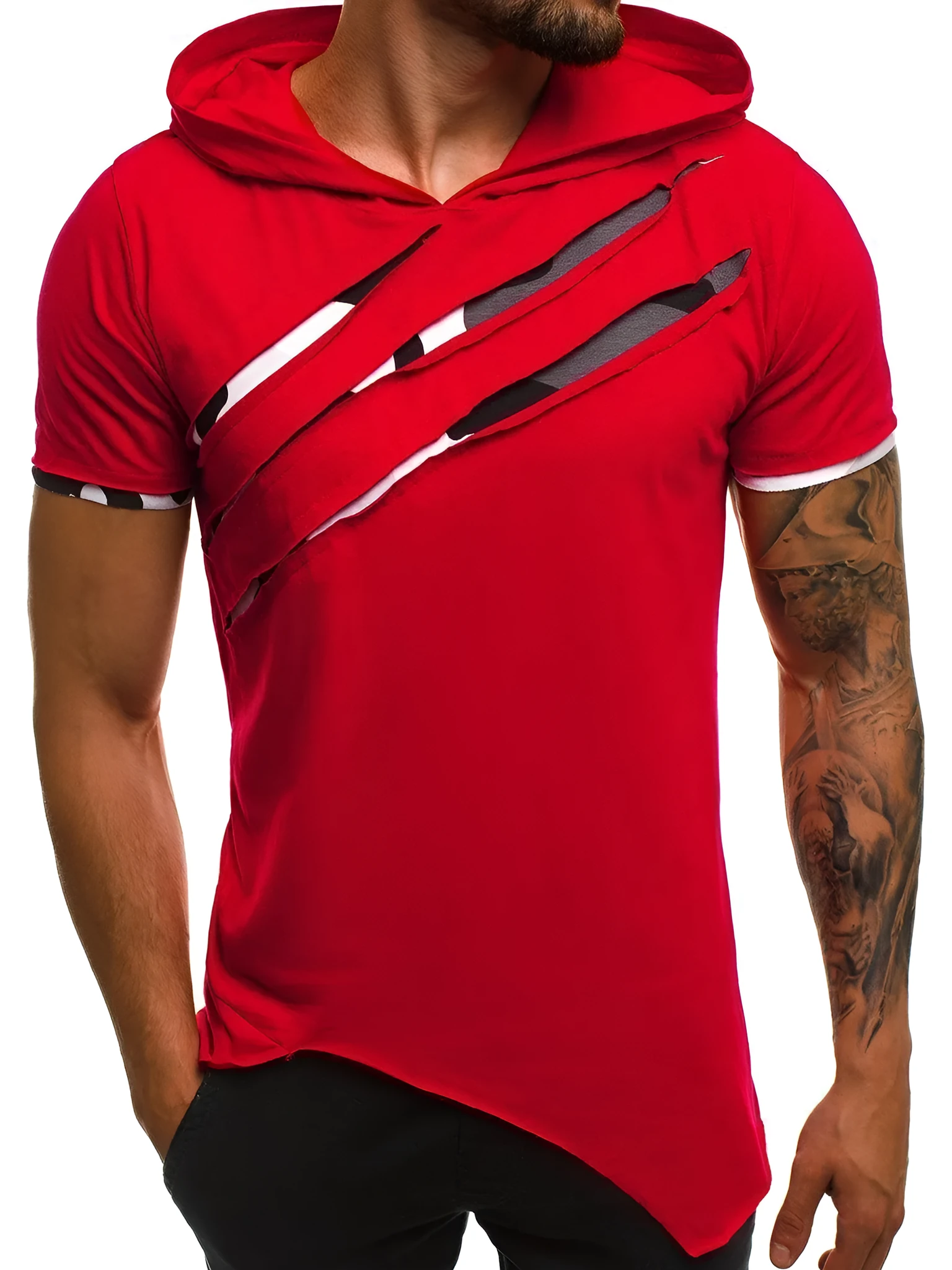 Fitness top with pleated short sleeves in army green, modal polyester blend, front view