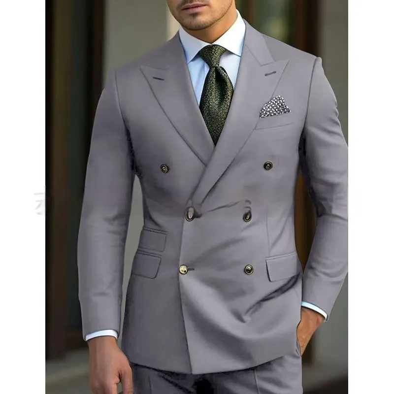 Men's regular fit two-piece suit in a light business style, shown in a choice of colours.