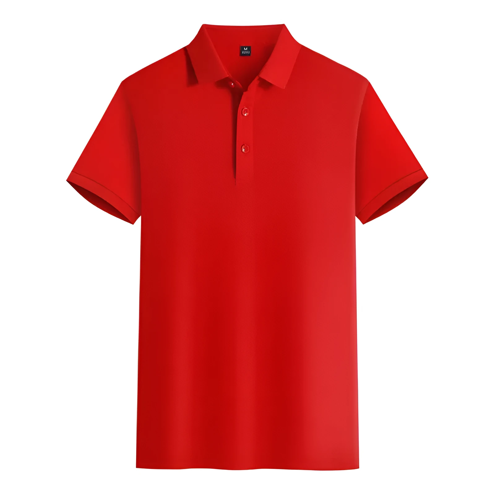 Mercerised cotton polo embroidered summer T-shirt in short sleeve with slit hem, available in multiple colours
