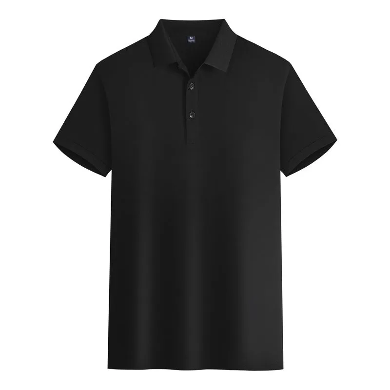 Mercerised cotton polo embroidered summer T-shirt in short sleeve with slit hem, available in multiple colours